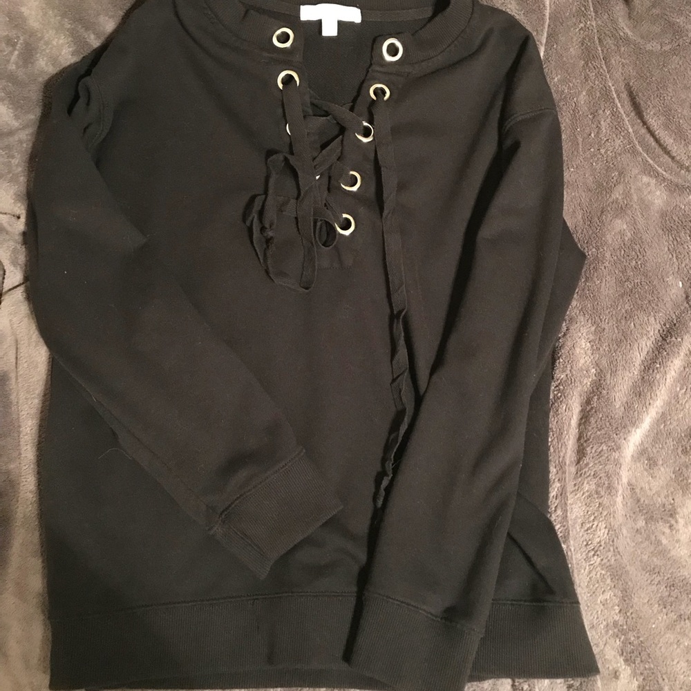 Lace up sweatshirt